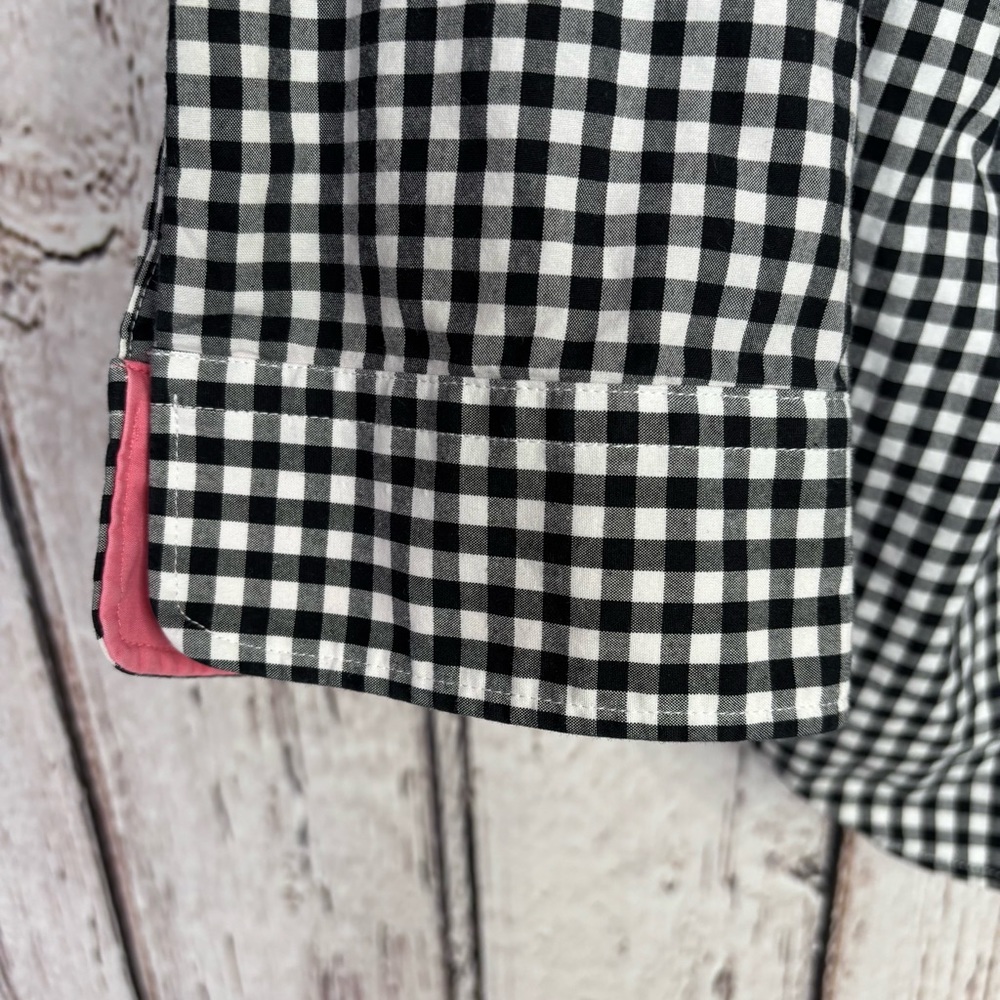 Lauren Ralph Lauren Plus Size 2X Black White Gingham Check Button Down Shirt Top - Picture 3 of 13
